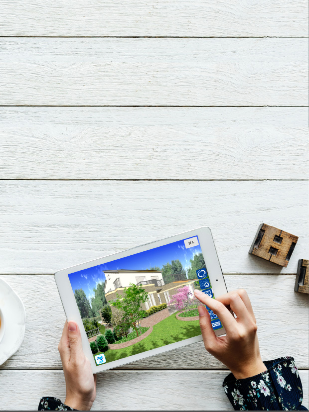 自宅やカフェで、いつでもどこでも家を体感できるツールです。